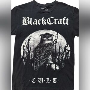Black Craft Cult‎ Men’s Unisex T-Shirt Size Small Owl Moon Shirt Witchcraft